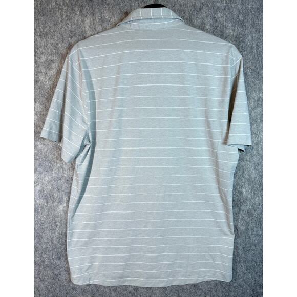Lululemon Mens Gray White Stripe Performance Polo Stretch Lightweight - Medium - Picture 3 of 6